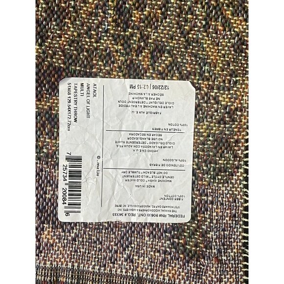 ANGEL OF LIGHT Manual Woodworkers & Weavers Tapestry Throw Made in USA 51” x 68” - Picture 5 of 5